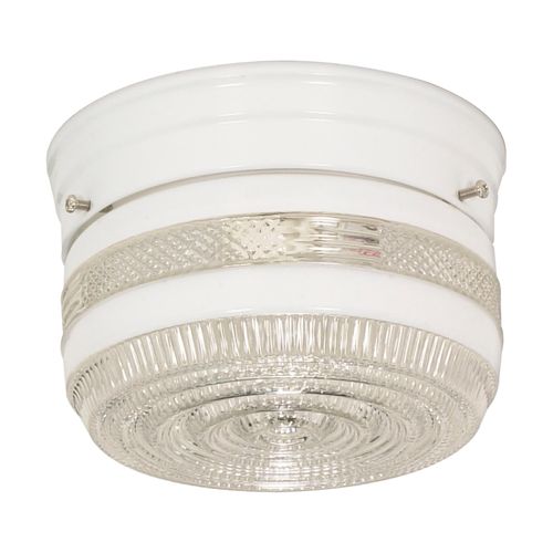 Main product image of 1 Light 6" Flush Mount Small Crystal / White Drum White Finish