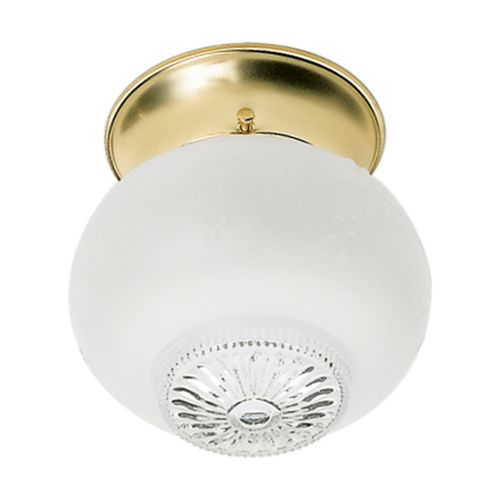 Main product image of 1 Light 6" Ceiling Fixture Clear Bottom Squat Ball Polished Brass Finish (Pack of 2)