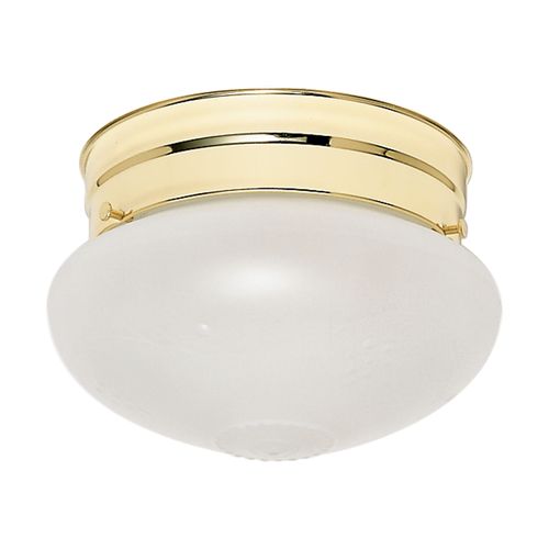 Main product image of 1 Light 6" Flush Mount Small Frosted Grape Mushroom Polished Brass Finish (Pack of 3)