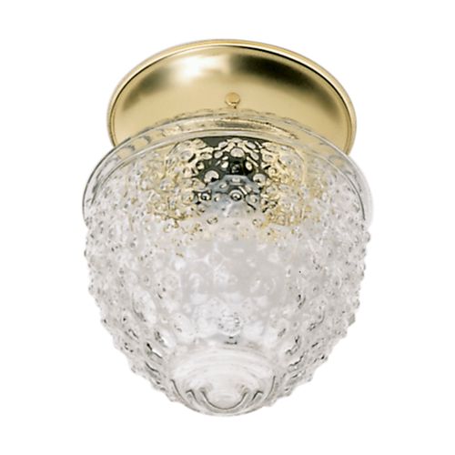 Main product image of 1 Light 6" Ceiling Fixture Clear Pineapple Glass Polished Brass Finish (Pack of 2)