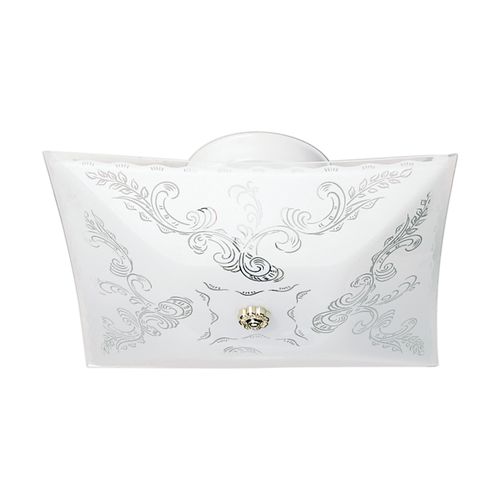 Main product image of 2 Light 12" Ceiling Fixture Square Floral White Finish (Pack of 3)