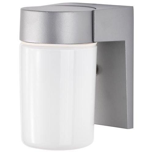 Main product image of 1 Light 8" Utility Wall Mount w/ White Glass Cylinder Satin Aluminum Finish (Pack of 3)