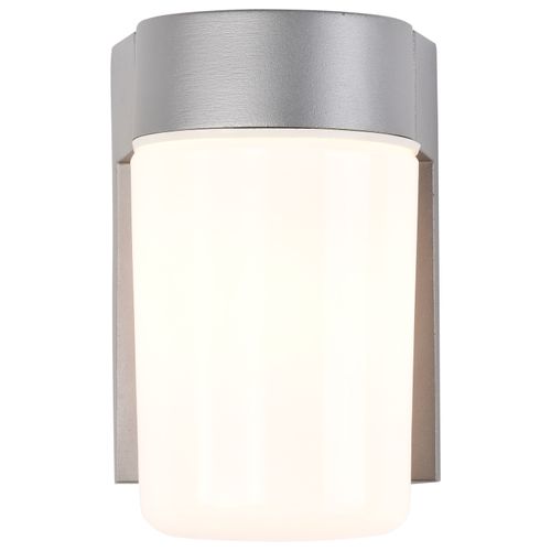Main product image of 1 Light 8" Utility Wall Mount w/ White Glass Cylinder Satin Aluminum Finish (Pack of 3)