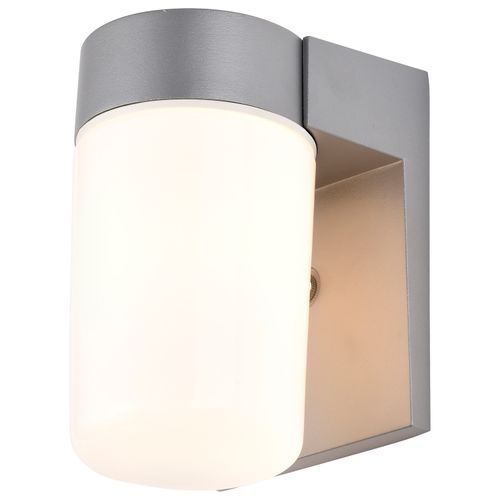 Main product image of 1 Light 8" Utility Wall Mount w/ White Glass Cylinder Satin Aluminum Finish (Pack of 3)