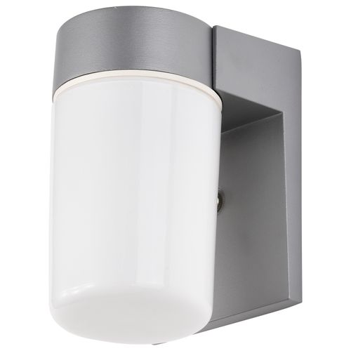 Main product image of 1 Light 8" Utility Wall Mount w/ White Glass Cylinder Satin Aluminum Finish (Pack of 3)