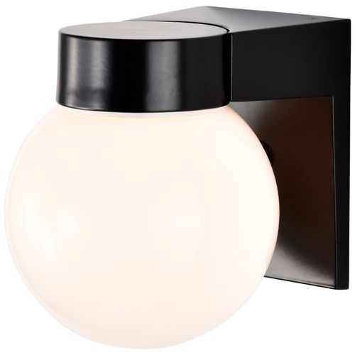 Main product image of 1 Light 8" Utility Wall Mount w/ White Glass Globe Bronzotic Finish