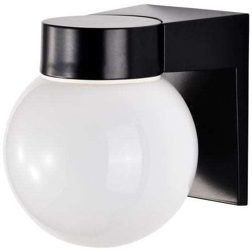Main product image of 1 Light 8" Utility Wall Mount w/ White Glass Globe Bronzotic Finish