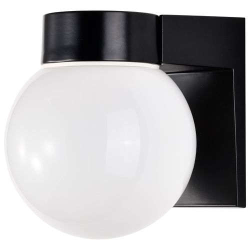 Main product image of 1 Light 8" Utility Wall Mount w/ White Glass Globe Bronzotic Finish
