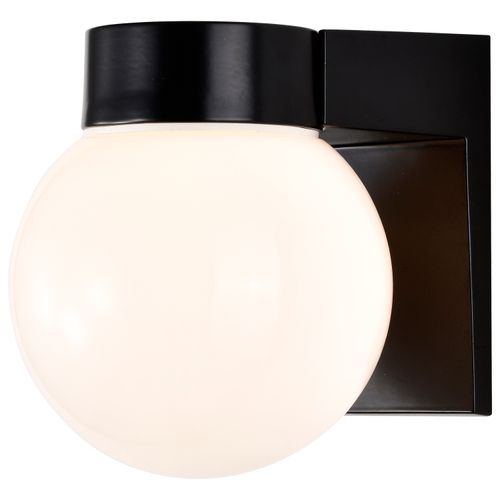 Main product image of 1 Light 8" Utility Wall Mount w/ White Glass Globe Bronzotic Finish