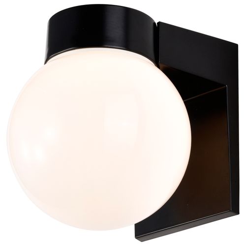 Main product image of 1 Light 8" Utility Wall Mount w/ White Glass Globe Bronzotic Finish