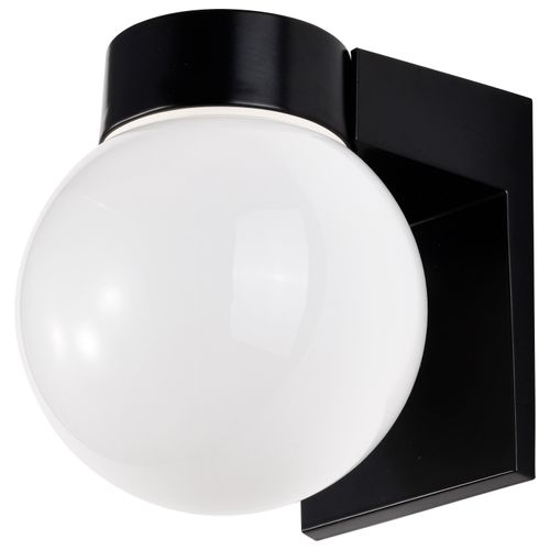 Main product image of 1 Light 8" Utility Wall Mount w/ White Glass Globe Bronzotic Finish