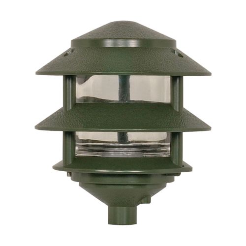 Main product image of Pagoda Garden Fixture Small Hood 1 light 2 Tier Green Finish