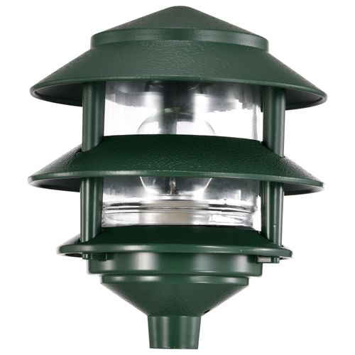 Main product image of Pagoda Garden Fixture Small Hood 1 light 2 Tier Green Finish