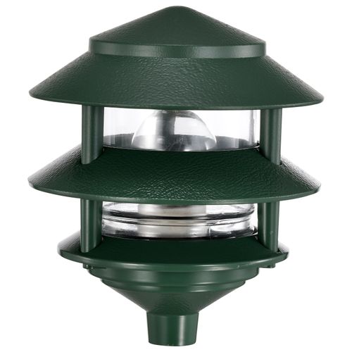 Main product image of Pagoda Garden Fixture Small Hood 1 light 2 Tier Green Finish