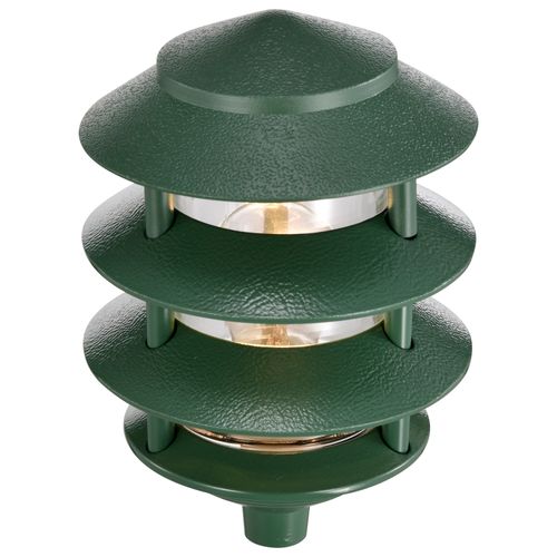 Main product image of Pagoda Garden Fixture Small Hood 1 light 3 Tier Green Finish