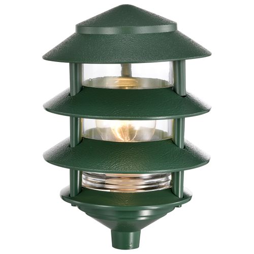 Main product image of Pagoda Garden Fixture Small Hood 1 light 3 Tier Green Finish