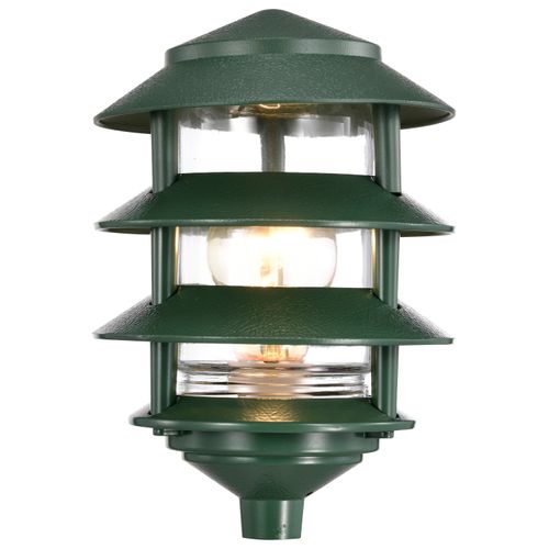 Main product image of Pagoda Garden Fixture Small Hood 1 light 3 Tier Green Finish