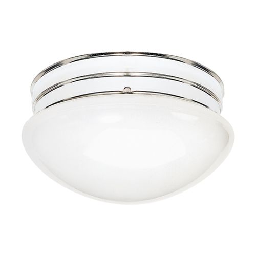 Main product image of 2 Light 10" Flush Mount Medium White Mushroom Polished Chrome Finish (Pack of 2)