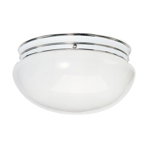 Main product image of 2 Light 12" Flush Mount Large White Mushroom Polished Chrome Finish