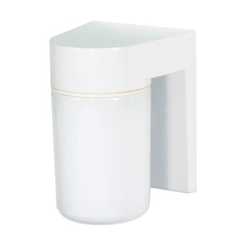 Main product image of 1 Light 8" Utility Wall Mount w/ White Glass Cylinder White Finish