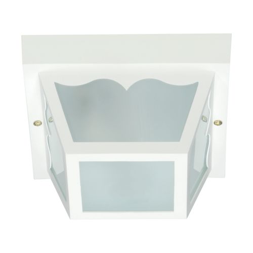 Main product image of 1 Light 8" Carport Flush Mount w/ Frosted Acrylic Panels White Finish (Pack of 2)