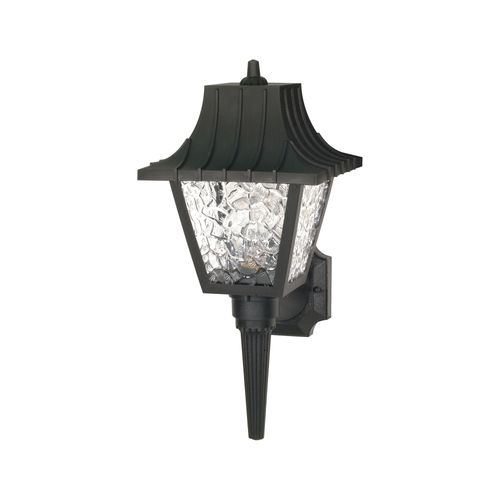 Main product image of 1 Light 18" Wall Lantern Mansard Lantern w/ Textured Acrylic Panels Black Finish