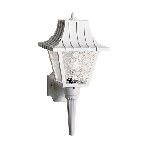 Main product image of 1 Light 18" Wall Lantern Mansard Lantern w/ Textured Acrylic Panels White Finish
