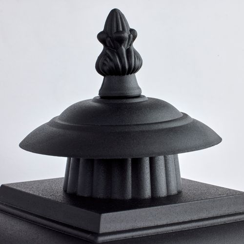 Main product image of 1 Light 17" Coach Lantern w/ Finial Beveled Acrylic Panels Black Finish