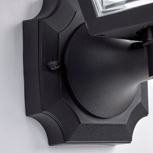 Main product image of 1 Light 17" Coach Lantern w/ Finial Beveled Acrylic Panels Black Finish