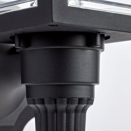 Main product image of 1 Light 17" Coach Lantern w/ Finial Beveled Acrylic Panels Black Finish