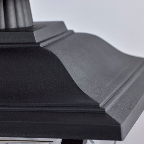 Main product image of 1 Light 17" Coach Lantern w/ Finial Beveled Acrylic Panels Black Finish