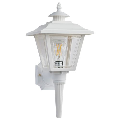 Main product image of 1 Light 17" Coach Lantern w/ Finial Beveled Acrylic Panels White Finish