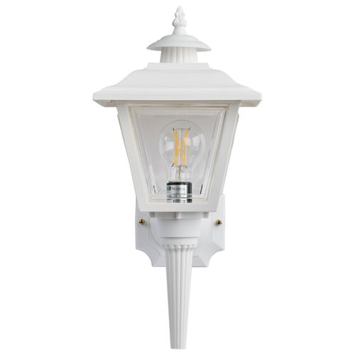 Main product image of 1 Light 17" Coach Lantern w/ Finial Beveled Acrylic Panels White Finish