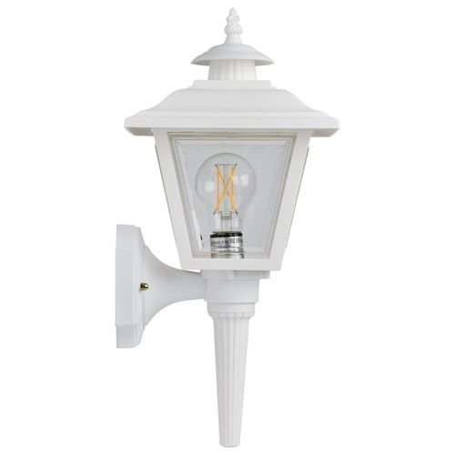 Main product image of 1 Light 17" Coach Lantern w/ Finial Beveled Acrylic Panels White Finish