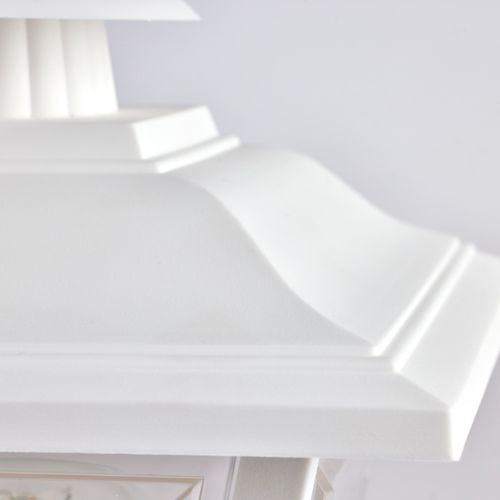 Main product image of 1 Light 17" Coach Lantern w/ Finial Beveled Acrylic Panels White Finish