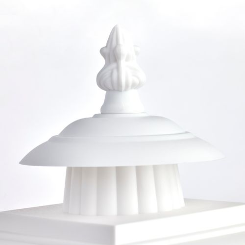 Main product image of 1 Light 17" Coach Lantern w/ Finial Beveled Acrylic Panels White Finish