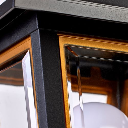 Main product image of 1 Light 13" Coach Post Top Lantern w/ Finial Beveled Acrylic Panels Black Finish