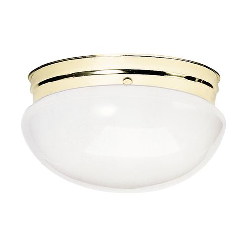 Main product image of 2 Light 12" Flush w/ White Glass Polished Brass Finish (Pack of 2)