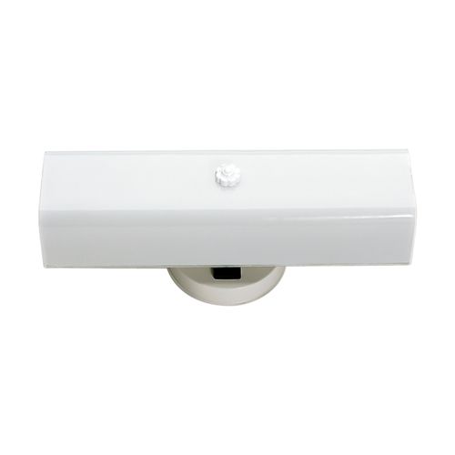 Main product image of 2 Light 14" Vanity w/ White "U" Channel Glass w/ Convenience Outlet White Finish (Pack of 2)
