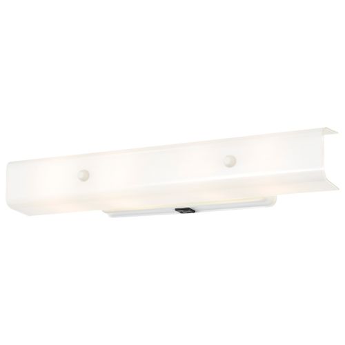 Main product image of 4 Light 24" Vanity w/ White "U" Channel Glass w/ Convenience Outlet White Finish (Pack of 2)