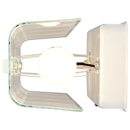 Main product image of 4 Light 24" Vanity w/ White "U" Channel Glass w/ Convenience Outlet White Finish (Pack of 2)