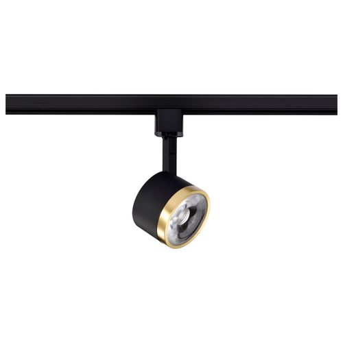 Main product image of 12 Watt LED Track Head Round 3000K Matte Black and Brushed Brass Finish