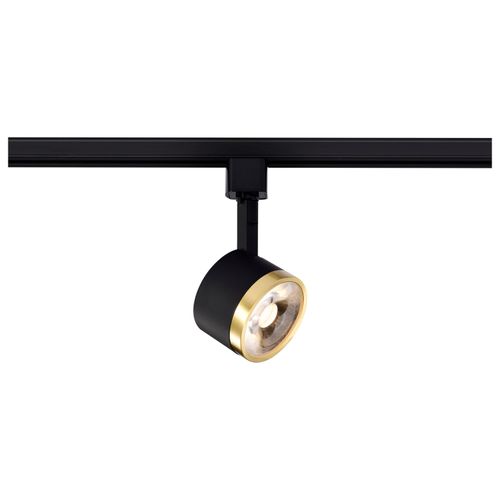 Main product image of 12 Watt LED Track Head Round 3000K Matte Black and Brushed Brass Finish