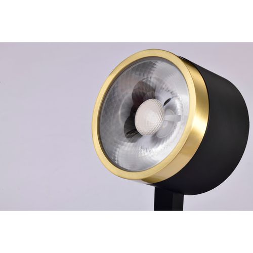 Main product image of 12 Watt LED Track Head Round 3000K Matte Black and Brushed Brass Finish