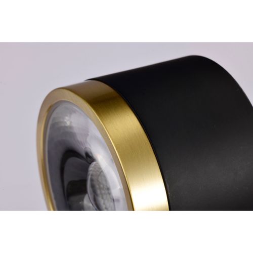 Main product image of 12 Watt LED Track Head Round 3000K Matte Black and Brushed Brass Finish