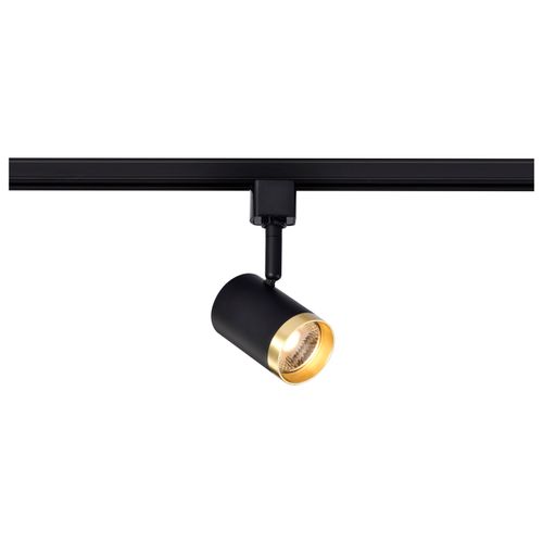 Main product image of 12 Watt LED Small Cylindrical Track Head 3000K Matte Black and Brushed Brass Finish