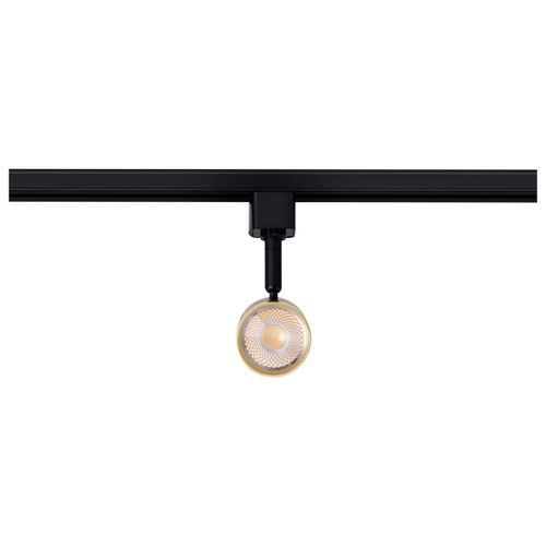 Main product image of 12 Watt LED Small Cylindrical Track Head 3000K Matte Black and Brushed Brass Finish