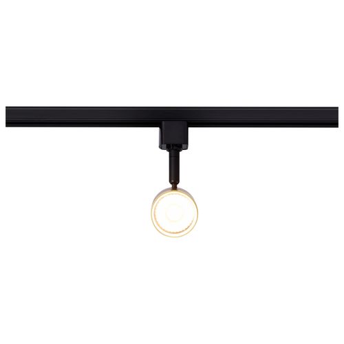 Main product image of 12 Watt LED Small Cylindrical Track Head 3000K Matte Black and Brushed Brass Finish
