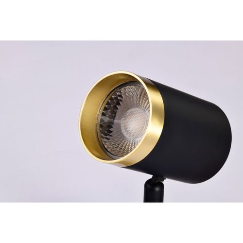 Main product image of 12 Watt LED Small Cylindrical Track Head 3000K Matte Black and Brushed Brass Finish