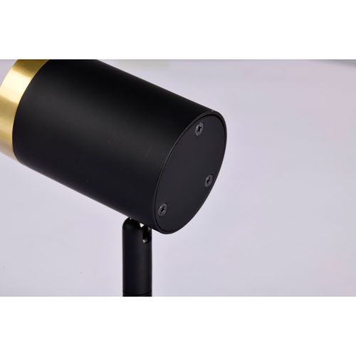 Main product image of 12 Watt LED Small Cylindrical Track Head 3000K Matte Black and Brushed Brass Finish